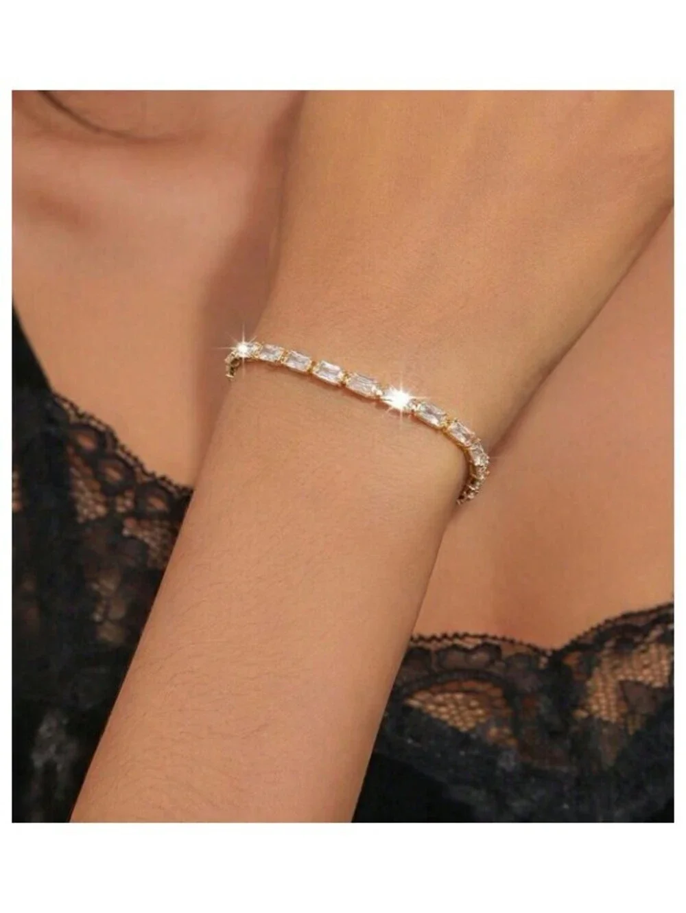 Radiant cut tennis - Bracelet - Gold - CZs - 4mm 7.87